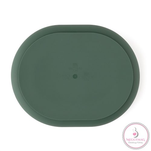 PETITE&MARS Szilikon osztott tányér, ovális Take&Match Misty Green 6m+