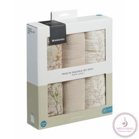 Kikkaboo kifogó 3 db muszlin 100x100cm Secret Garden bézs