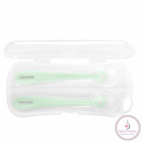 Kikkaboo etetőkanál szilikon tartóban 2db menta