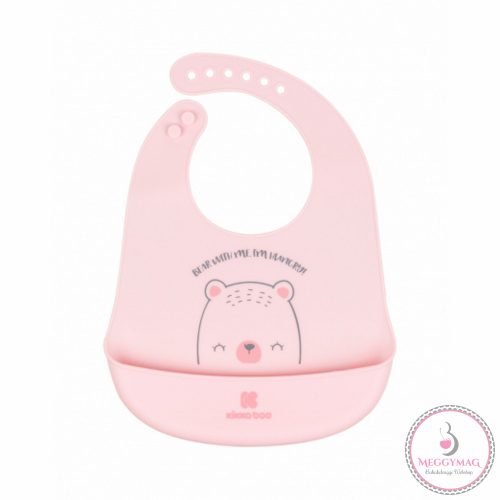 Kikkaboo előke szilikon Bear with Me pink