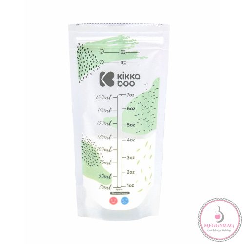 Kikkaboo anyatejtároló tasak Lactty hőmérővel 200ml 50db
