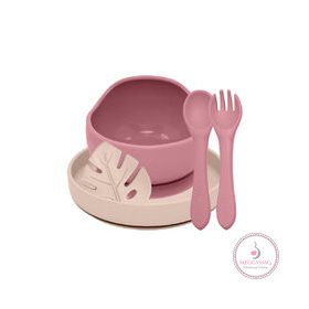   PETITE&MARS Szilikon étkészlet TAKE&MATCH 4 db Dusty Rose - Desert Sand 6hó+