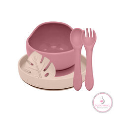 PETITE&MARS Szilikon étkészlet TAKE&MATCH 4 db Dusty Rose - Desert Sand 6hó+