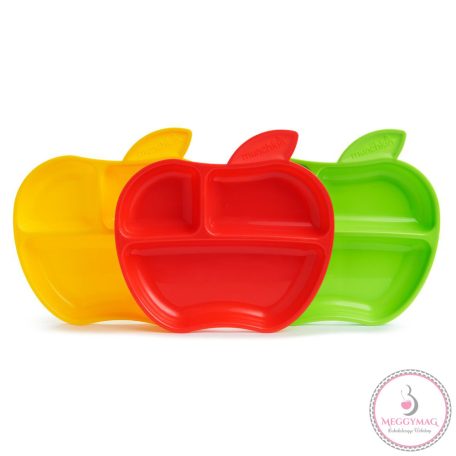 Munchkin osztott tányér szett háromrekeszes Lil Apple 3db 6hó