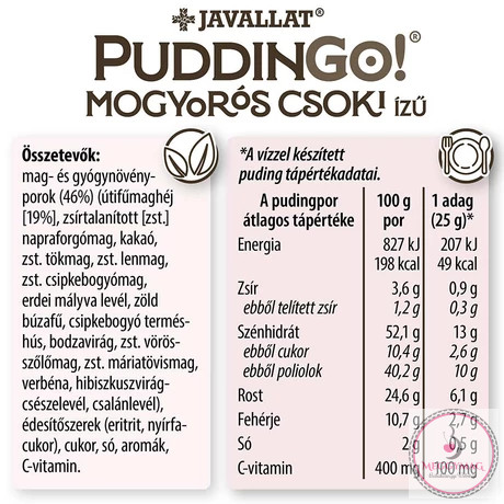 PUDDINGO!® Mogyorós csoki ízű instant pudingpor