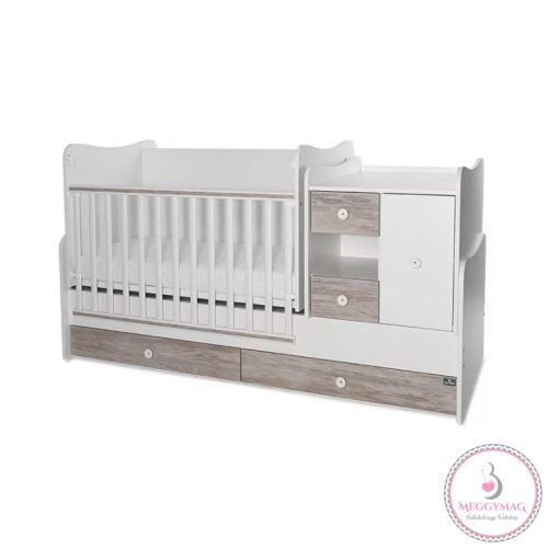 Lorelli MiniMax kombi ágy 72x190 - White / Artwood 