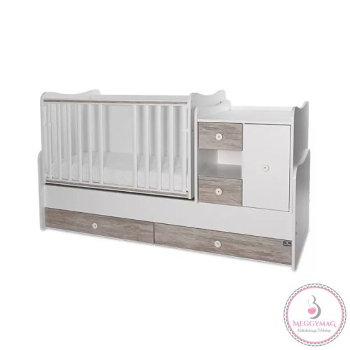 Lorelli MiniMax kombi ágy 72x190 - White / Artwood 