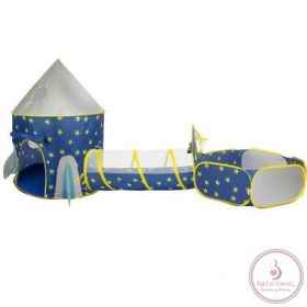 Játszósátor alagúttal 3in1, labdamedencével