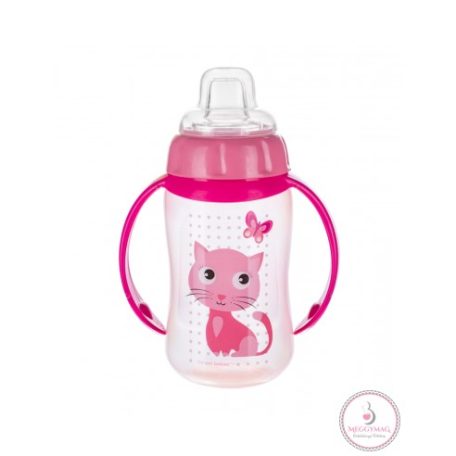 Tanulópohár puha ivócsőrrel 320 ml 6 h+ Cute Animals rózsaszín