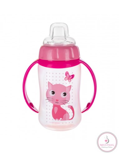 Tanulópohár puha ivócsőrrel 320 ml 6 h+ Cute Animals rózsaszín