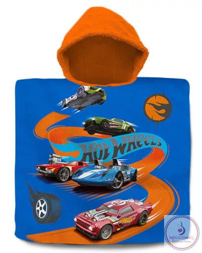 Hot Wheels strand törölköző poncsó 60x120 cm