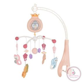  Moni PENGUIN Bed bell zenélő forgó játék kiságyra fehér zajjal PINK KÉSZLETEN A BOLTBAN!