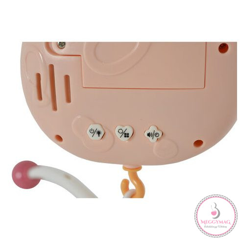Moni PENGUIN Bed bell zenélő forgó játék kiságyra fehér zajjal PINK KÉSZLETEN A BOLTBAN!