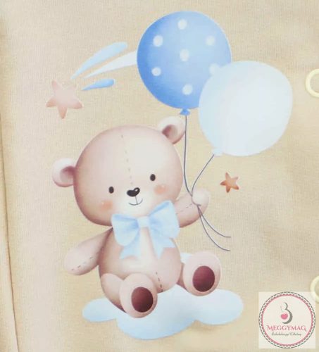 5 részes belül bolyhos kisfiú baba szett Macis mintával, 50-es