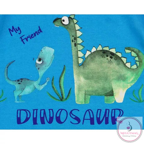 Hosszú ujjú kisfiú baba body dinoszaurusz mintával szürke, 56-os