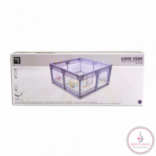 GAMEZONE összecsukható járóka szőnyeggel, 60 labdával 180x200 BÉZS 