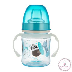   Canpol babies ivástanuló pohár széles nyakkal 120 ml 6m+ Exotic animals lajhár  világító fogantyúval! 