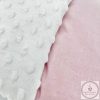 Kétoldalú babatakaró 70×90 cm | Púder pamutvászon, krém minky, antiallergén töltettel, KÉSZLETEN A BOLTBAN!