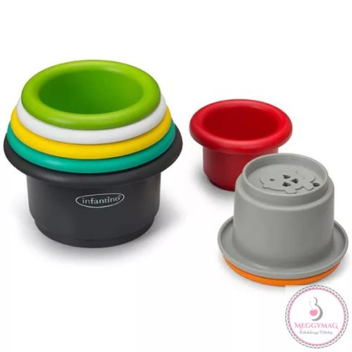 Infantino Stack'N Nest poharas játék 8db-os, UTOLSÓ DARAB!