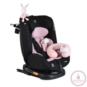   Moni i-MAXX autósülés, isofix, forgatható, 2 plüss+párna 40-150cm PINK