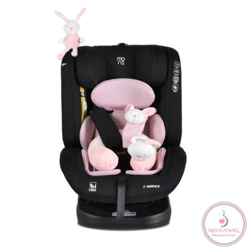 Moni i-MAXX autósülés, isofix, forgatható, 2 plüss+párna 40-150cm PINK