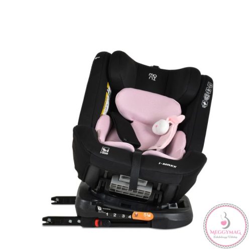 Moni i-MAXX autósülés, isofix, forgatható, 2 plüss+párna 40-150cm PINK