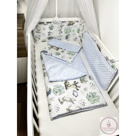   Bbaby 3 részes babaágynemű – Sün Balázs - világoskék minky egyenes fejvédővel KÉSZLETEN A BOLTBAN! 