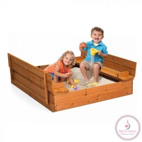 Fa homokozó paddá alakítható tetővel 