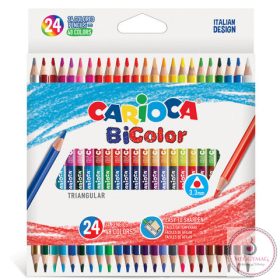   Színes ceruzakészlet kétvégű 24db-os 48 színnel - Carioca