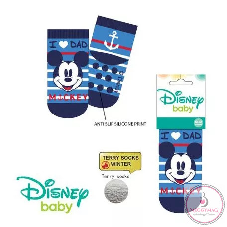 Disney Mickey baba vastag csúszásgátlós zokni 6-12 hó