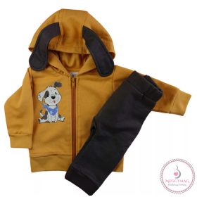   Belül bolyhos 2 részes fiú szabadidő szett Kutyus mintával 80-as