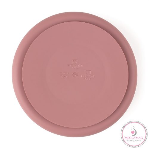 PETITE&MARS Szilikon osztott tányér, kerek Take&Match Dusty Rose 6m+