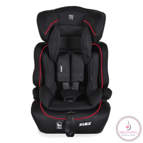 Moni FLEX autósülés 76-150cm FEKETE/PIROS díszcsík