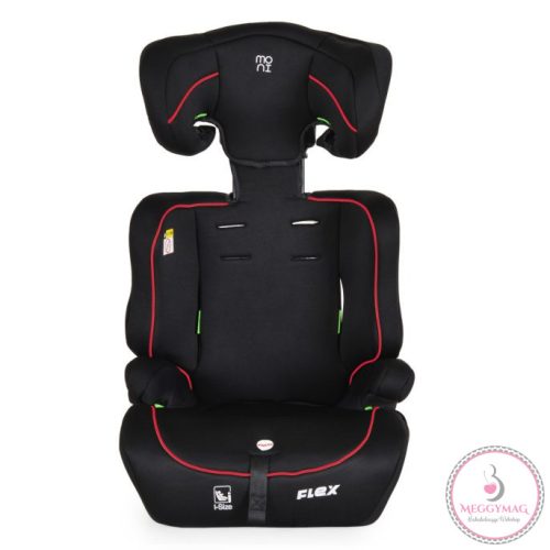 Moni FLEX autósülés 76-150cm FEKETE/PIROS díszcsík