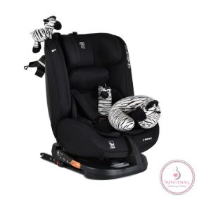   Moni i-MAXX autósülés, isofix, forgatható, 2 plüss+párna 40-150cm FEKETE 