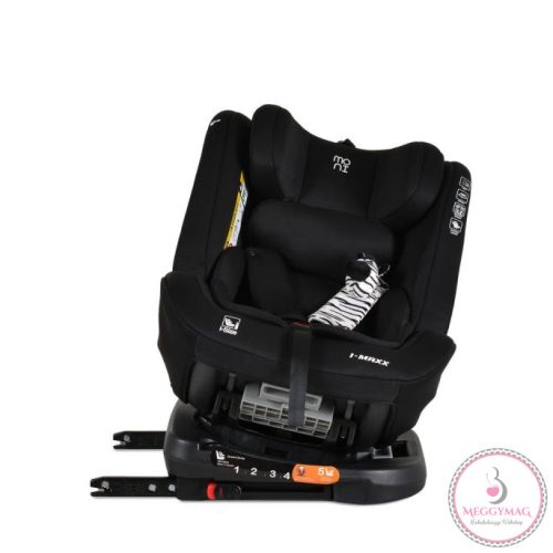 Moni i-MAXX autósülés, isofix, forgatható, 2 plüss+párna 40-150cm FEKETE 