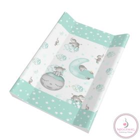 Merev pelenkázó lap 50*70 cm Bébi elefánt zöld 