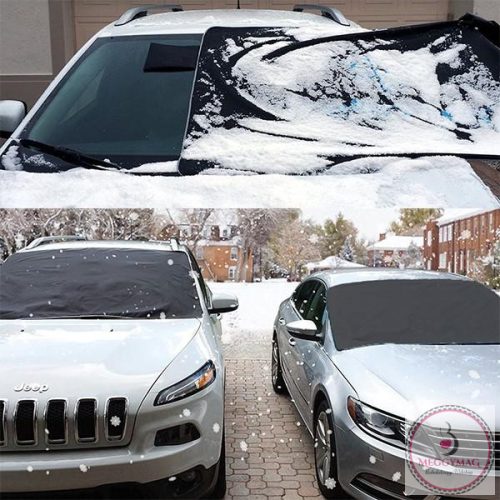 Okos szélvédő takaró autóra, fekete