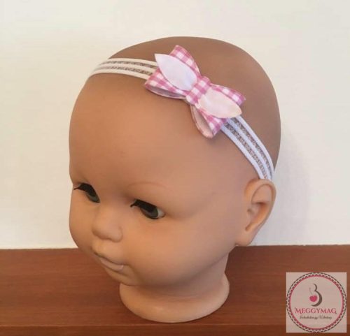 Minimanó baba fejpánt - pink masni 