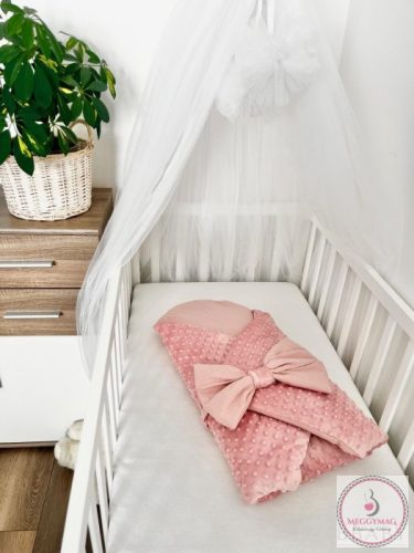 Kókuszpólya púder minky és pamut, 80×80 cm