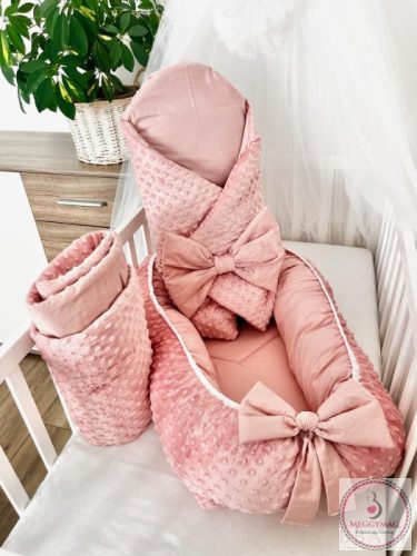 Kókuszpólya púder minky és pamut, 80×80 cm