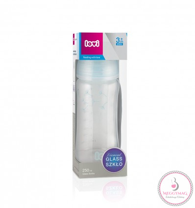 Lovi cumisüveg Diamond Glass 250ml 3hó+ Botanic