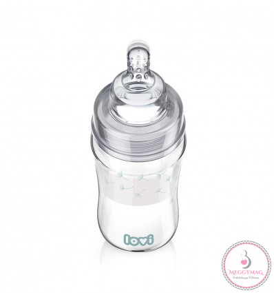 Lovi cumisüveg Diamond Glass 250ml 3hó+ Botanic