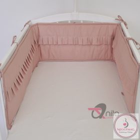   Rácsvédő, Egyenes fejvédő, fodros díszítéssel - vintage rózsaszín 