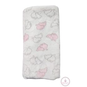 Wellsoft babatakaró mintás 70×100 - Rózsaszín elefánt 