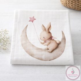 Mintás textil pelenka  - Nyuszi holdon 