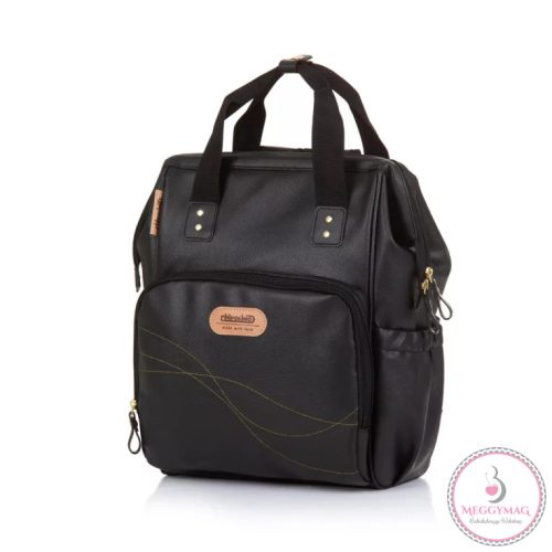Chipolino babakocsira rögzíthető hátizsák - Black Leather KÉSZLETEN A BOLTBAN! 