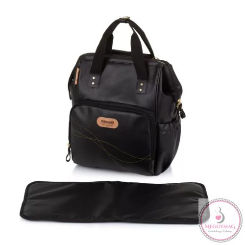 Chipolino babakocsira rögzíthető hátizsák - Black Leather