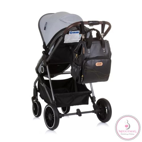 Chipolino babakocsira rögzíthető hátizsák - Black Leather