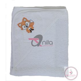 „Kis róka” hímzett babakifogó 80×80 cm fehér dh 47.